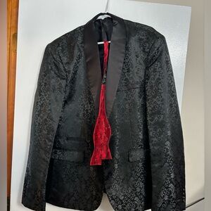 Men’s Black Suit Jacket and Bow Tie